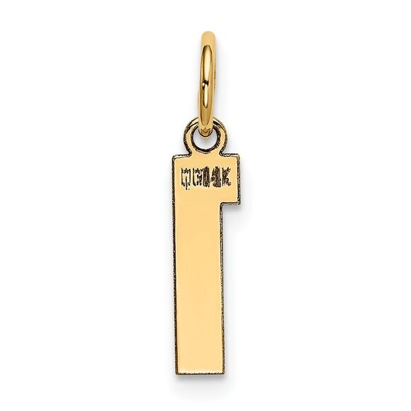 14k Yellow Gold, Athletic Collection, Small Polished Number 1 Pendant - Picture 3 of 5